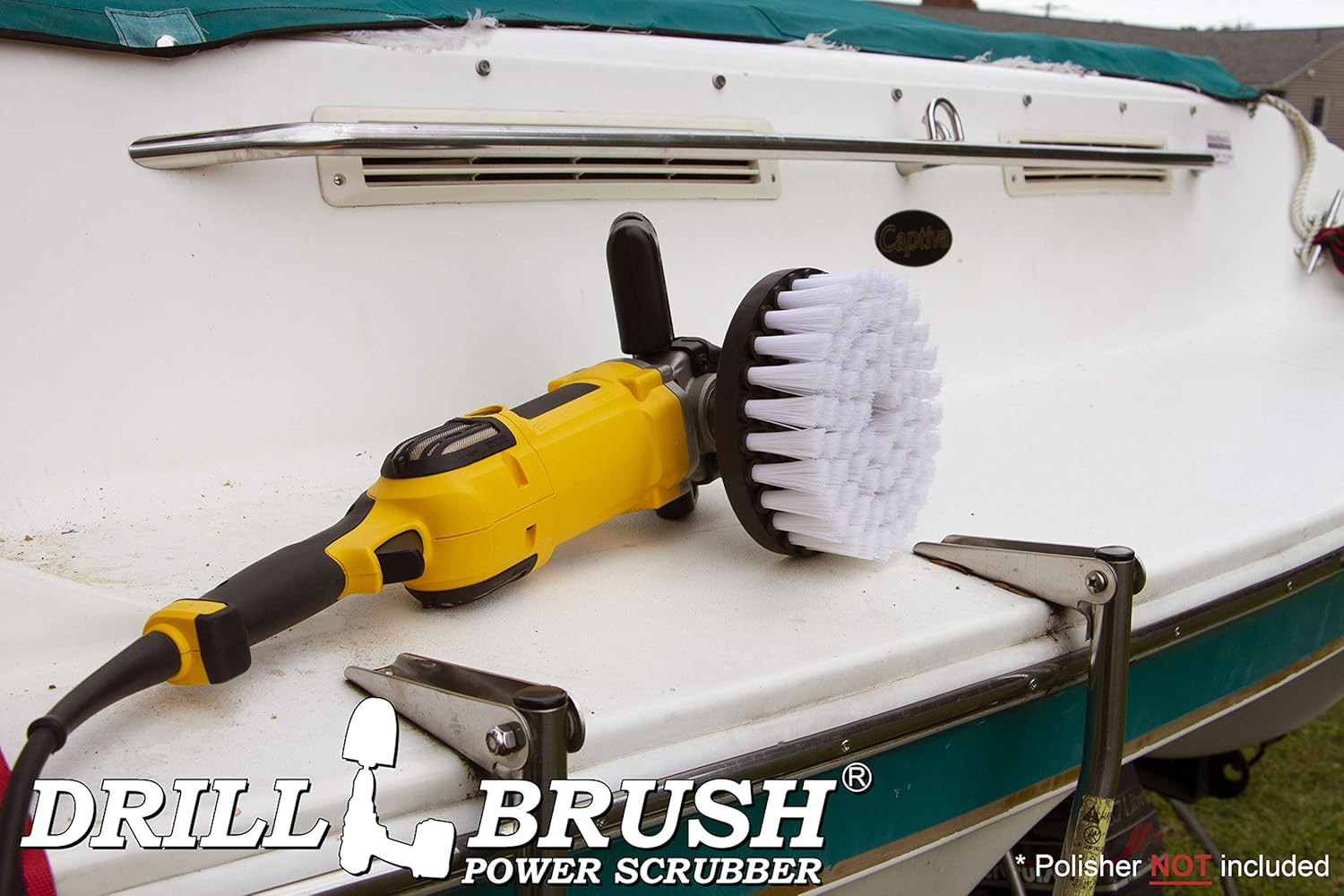 Carpet Cleaner Scrub Brush for Variable Speed Polisher 7 Inch Soft White Drill B