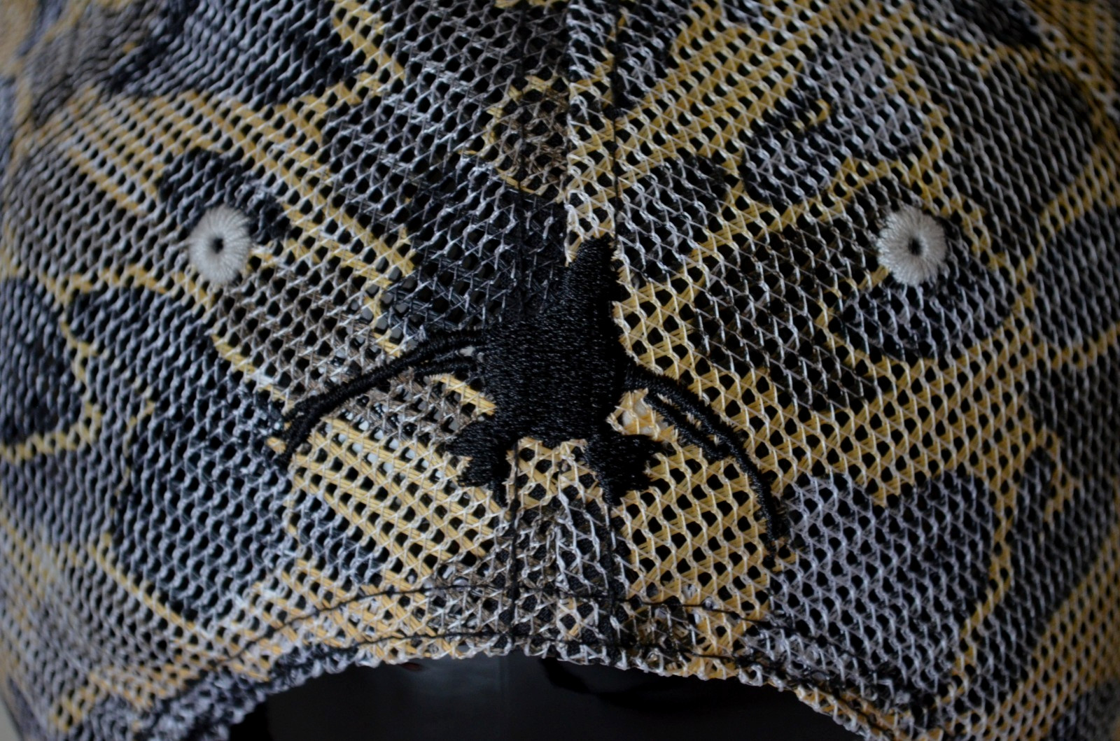 RIG'EM RIGHT WATERFOWL GRAY TRUCKER HAT WITH VINTAGE CAMO MESH AND LOGO PATCH