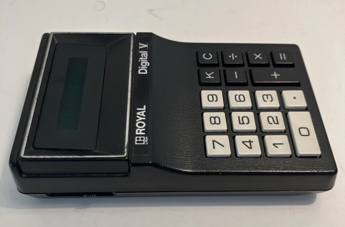 VTG Litton Royal Digital V Calculator w/Charger, Manual, Case RARE TESTED/WORKS!