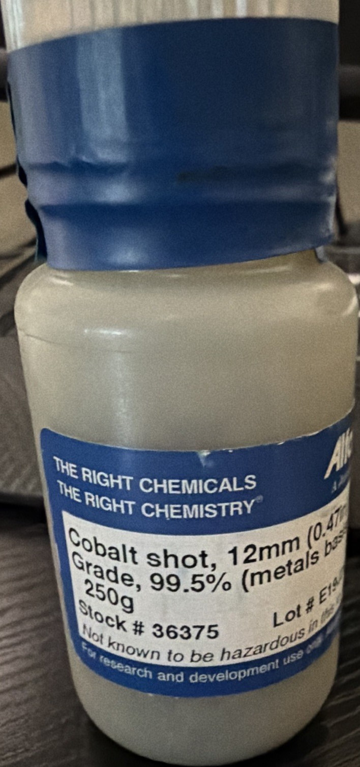 Alfa Aesar Cobalt Shot 12mm 99.5% 250g Bottle Stock/MPN 36375