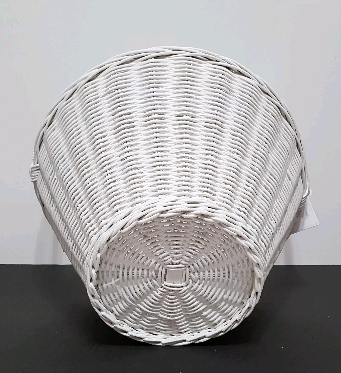 Pottery Barn Large White Wicker Basket 12" NWT Easter Holiday Spring