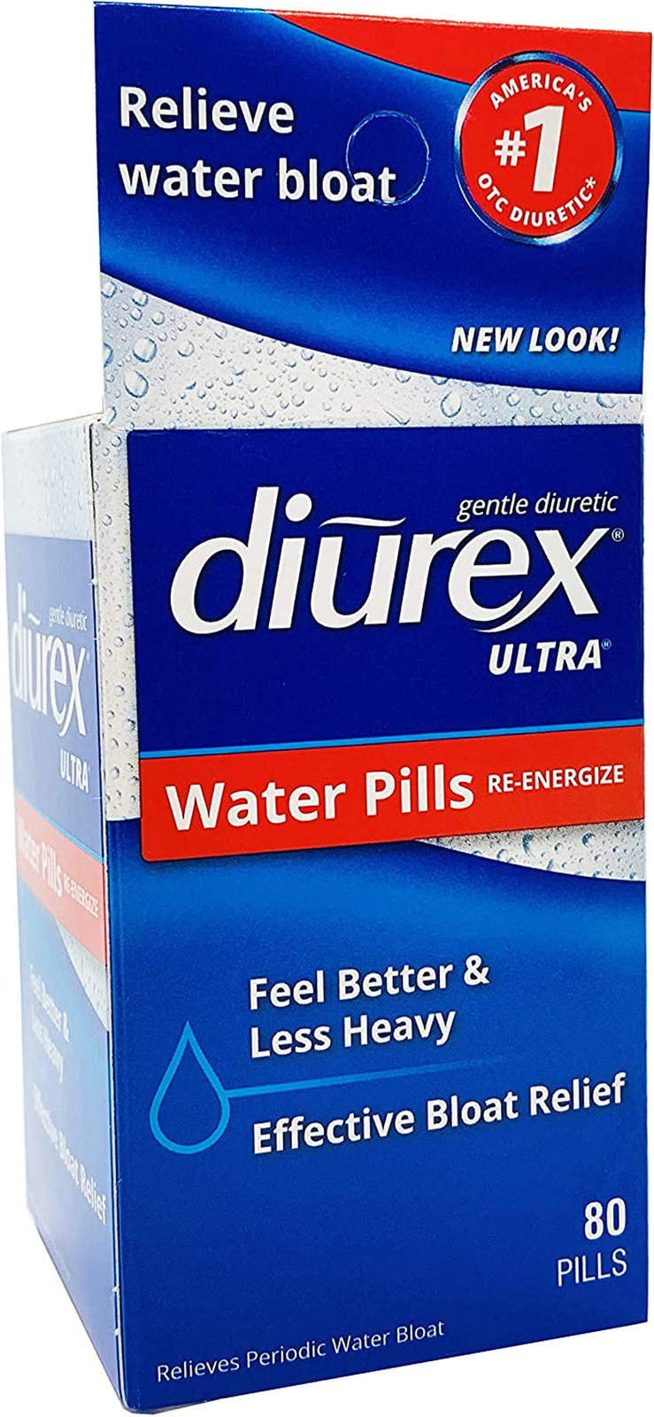 Diurex Ultra Re-Energizing Water Bloat Reliever, 80 Count, Packaging May Vary