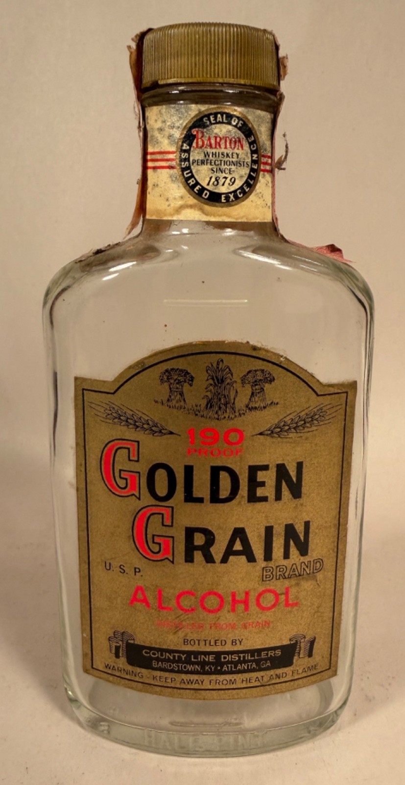 Golden Grain Brand 190 Proof EMPTY Bottle