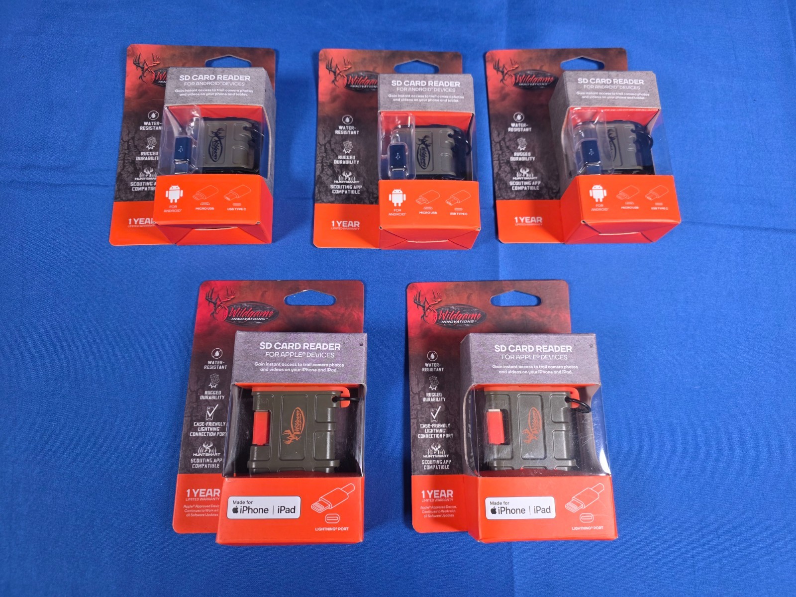 Trail Camera SD Card Reader Lot Android & iPhone Hunting Wildgame