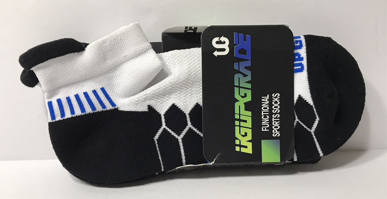 Unisex UGUpgrade Functional Sports Socks Size Large White Black Blue