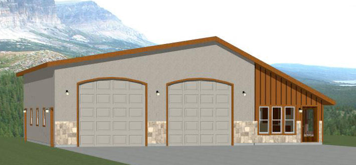 50x48 2 RV Garage - 1 Bedr 1 Bath - 2,374 sq ft - PDF Floor Plan - Model 2