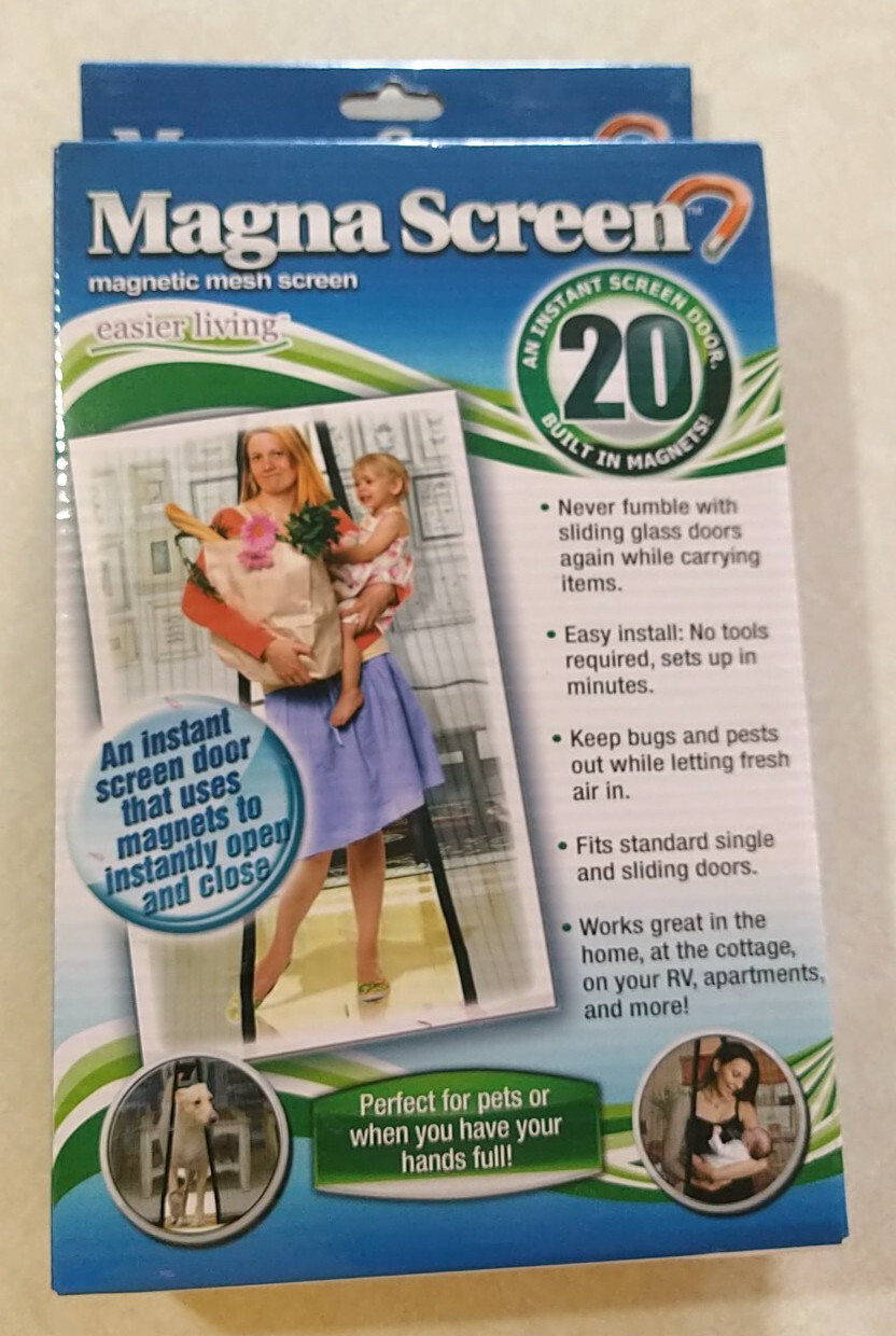 MAGNA SCREEN Magnetic Mesh Screen Door NEW in box