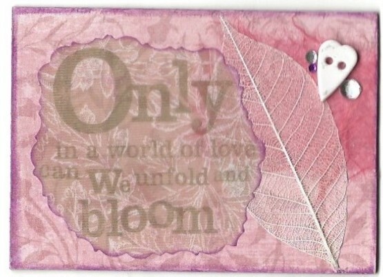 ACEO ATC Art Card Collage Original World Love Wisdom Bloom Inspiration Inspire