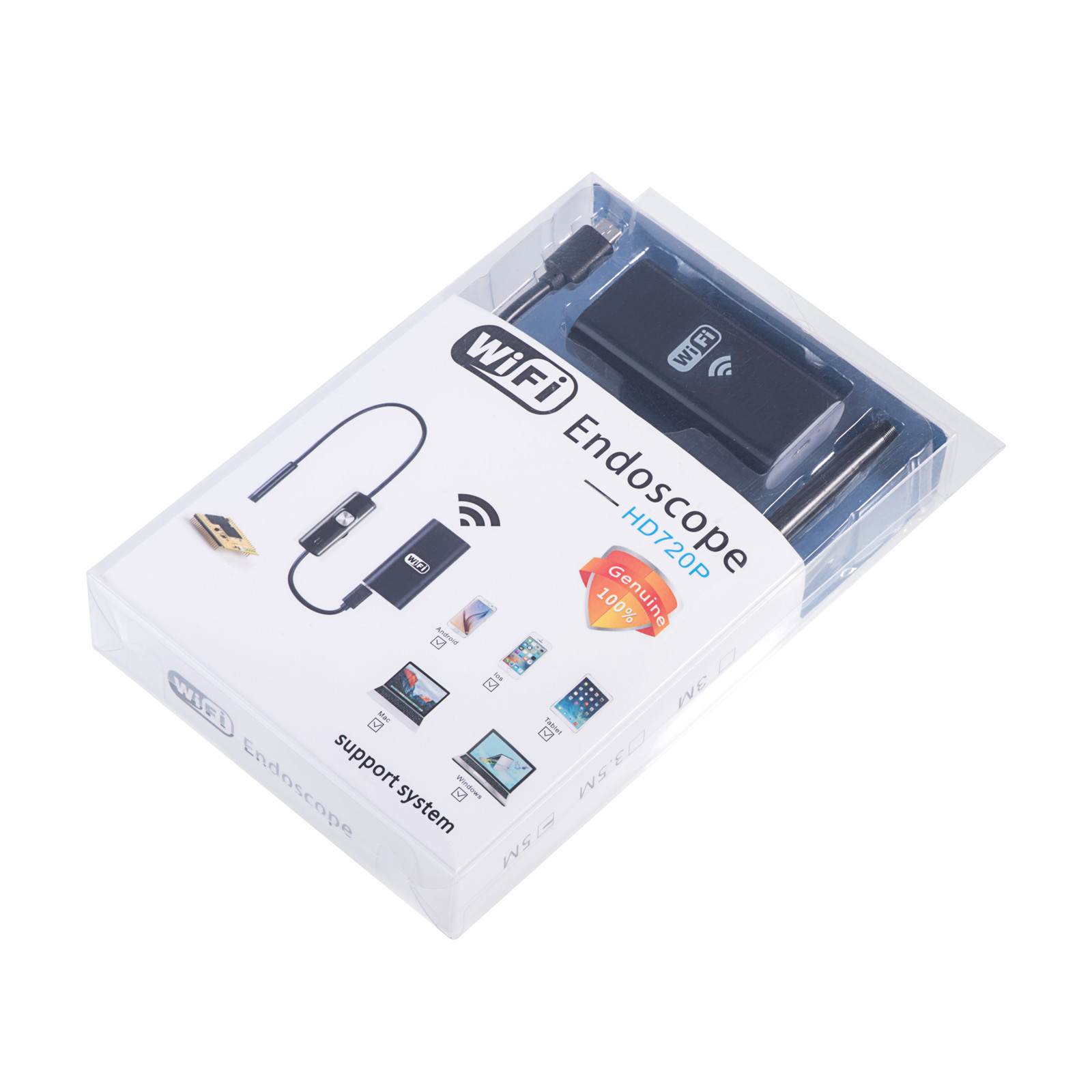 5M 8LED Wireless Endoscope WiFi Borescope Inspection Camera for iPhone Android