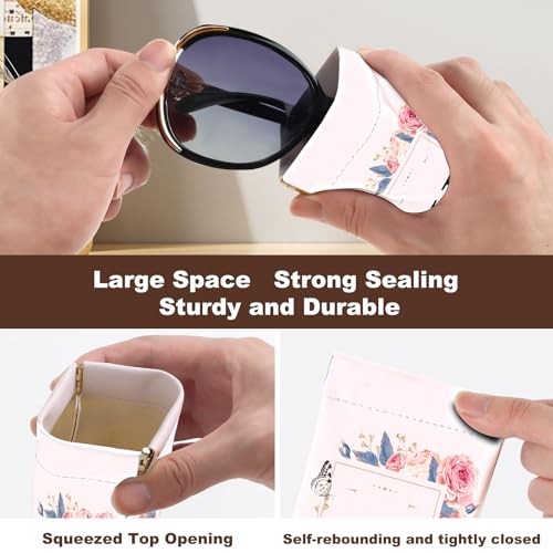 2Pcs Initial Letter Sunglass Eyeglass Glasses Case Soft PU Leather Letter H