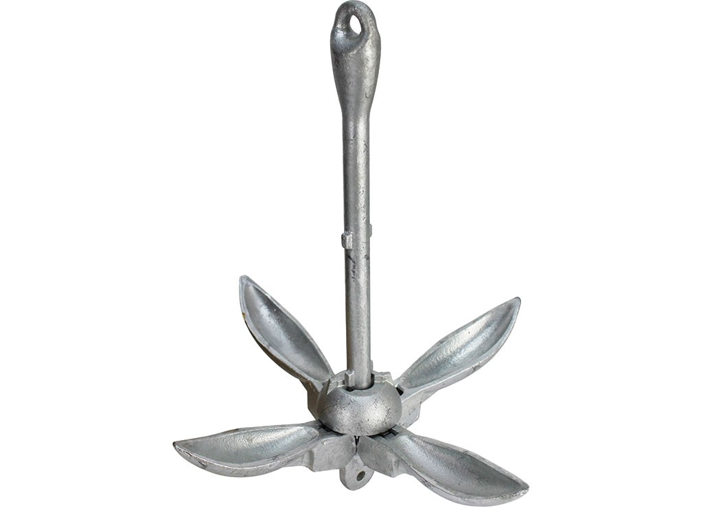 Extreme Max 3006.6659 BoatTector Galvanized Folding/Grapnel Anchor - 5.5 lbs.
