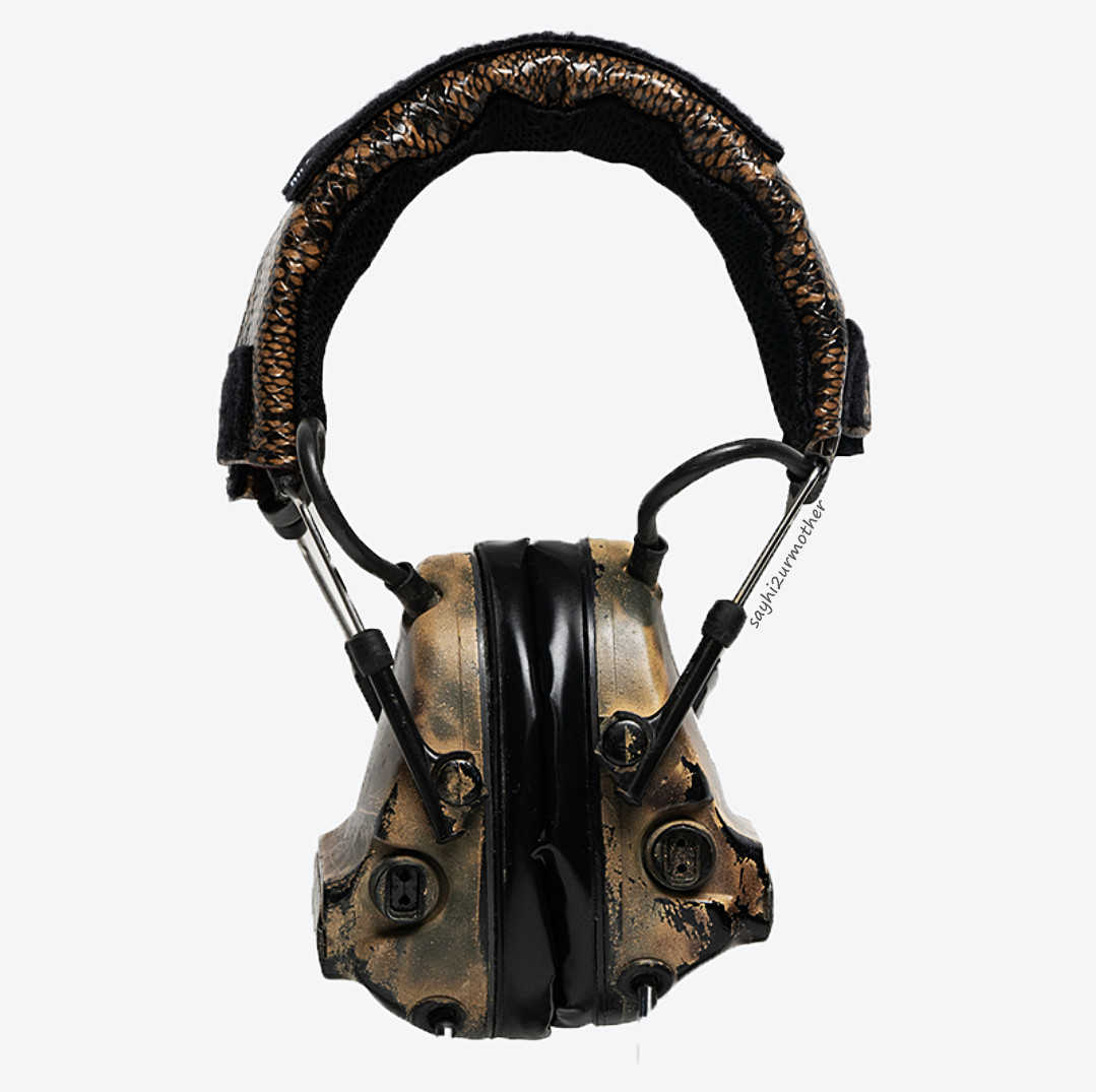 QILO x PERROZ DESIGNS BROWN PYTHON NARCO SNAKESKIN EARPRO HEADBAND COVER