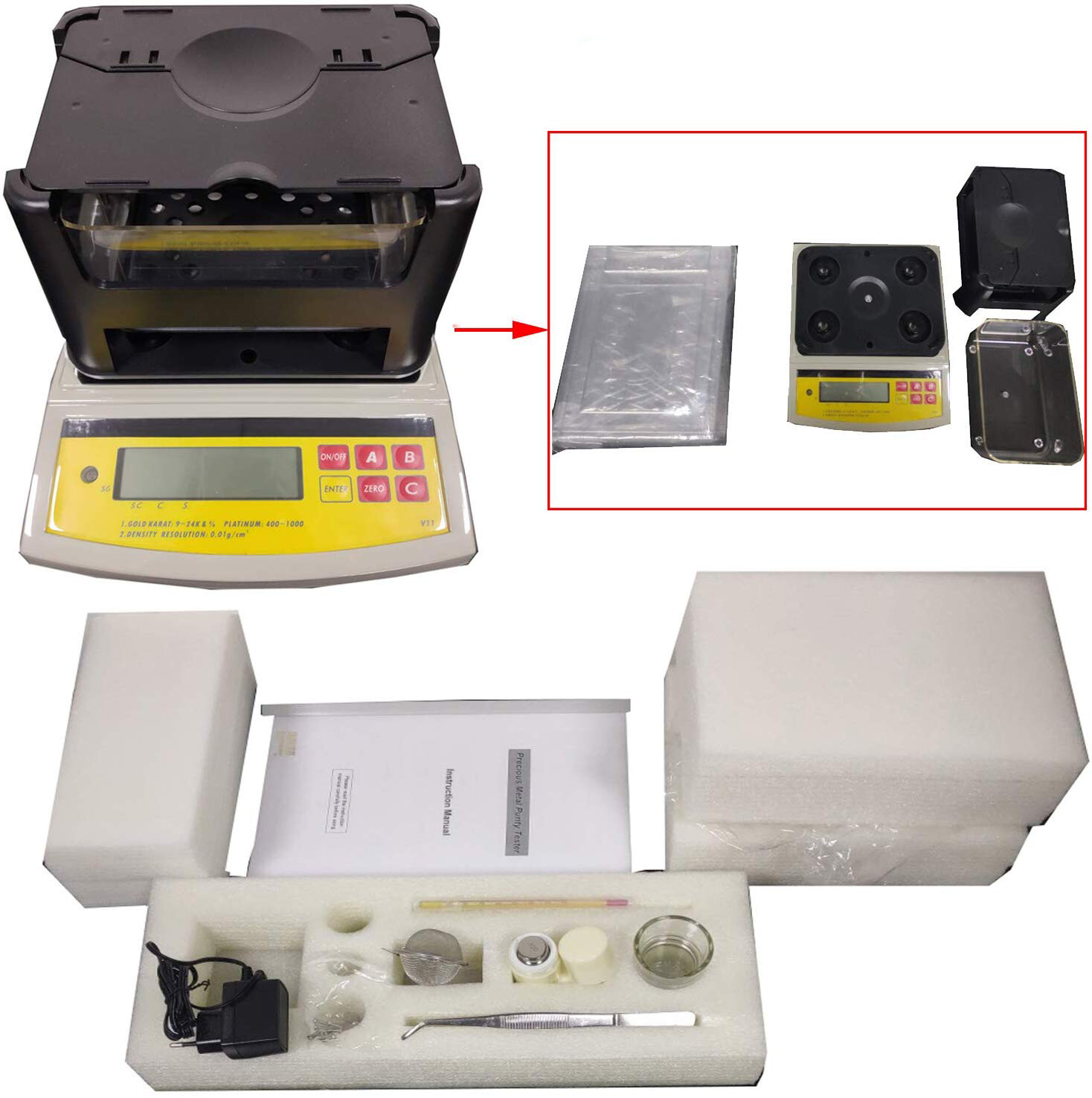 Gold Purity Tester Analyzer Meter Gold Density Meter Densitometer