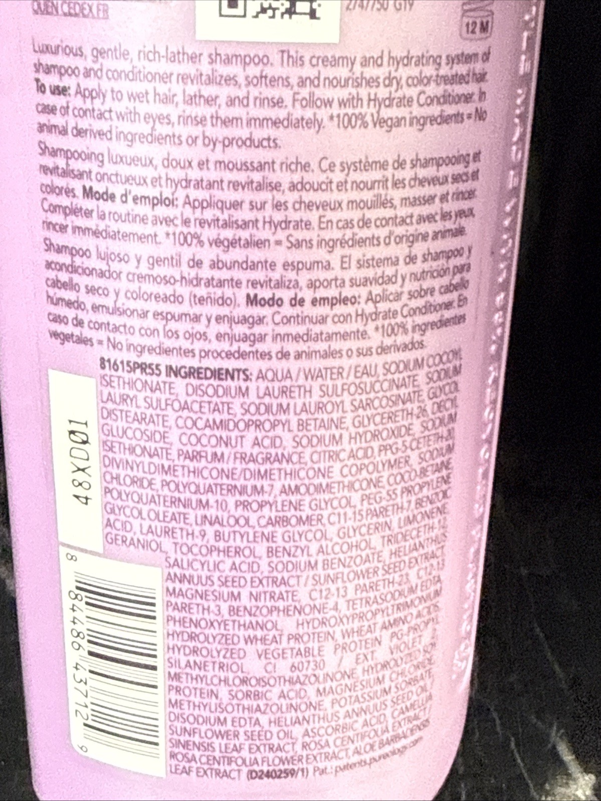 3x Pureology Hydrate Shampoo - 9 oz - NEW