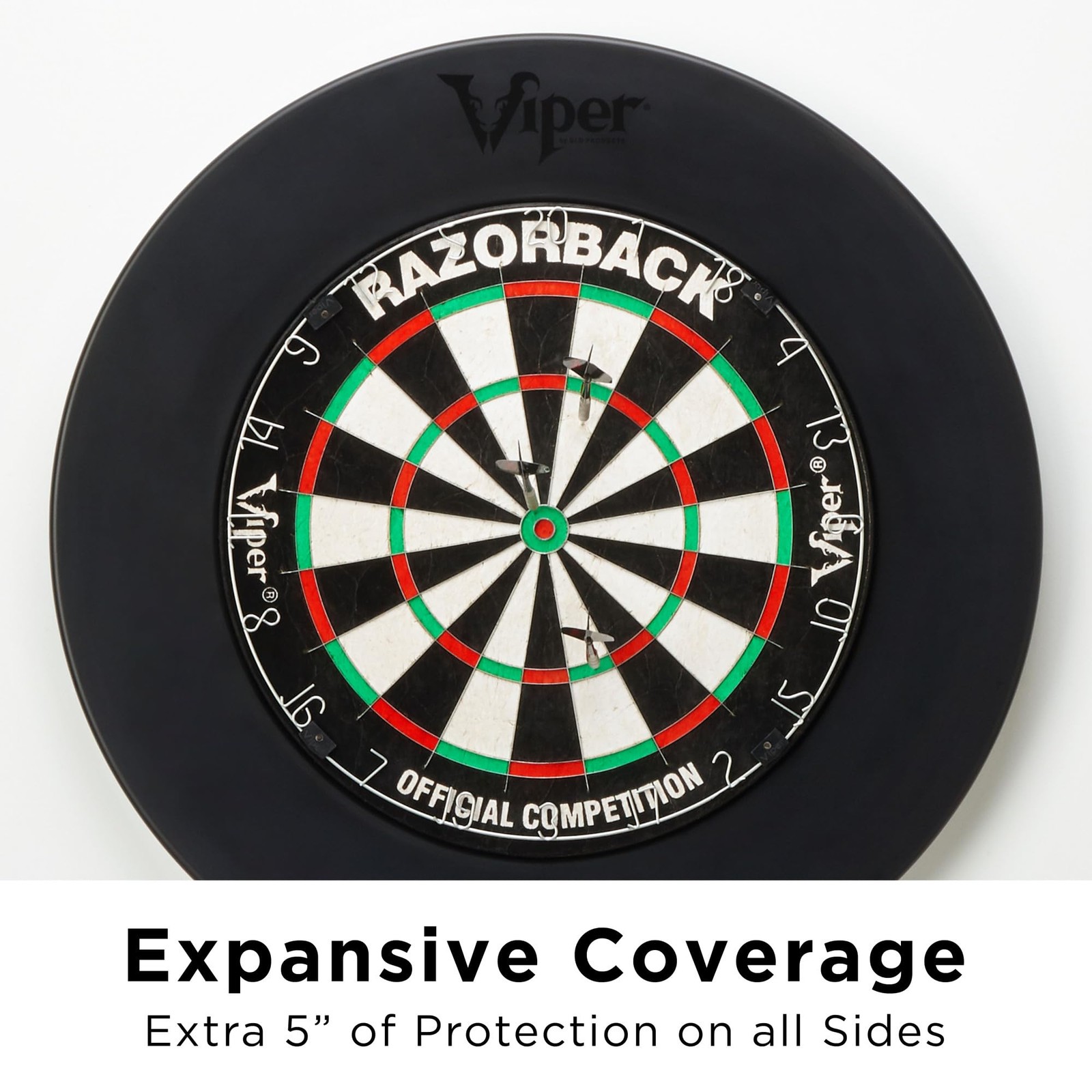 Viper Razorback Sisal Dartboard Set: Darts, Throw Line, Wall Protector