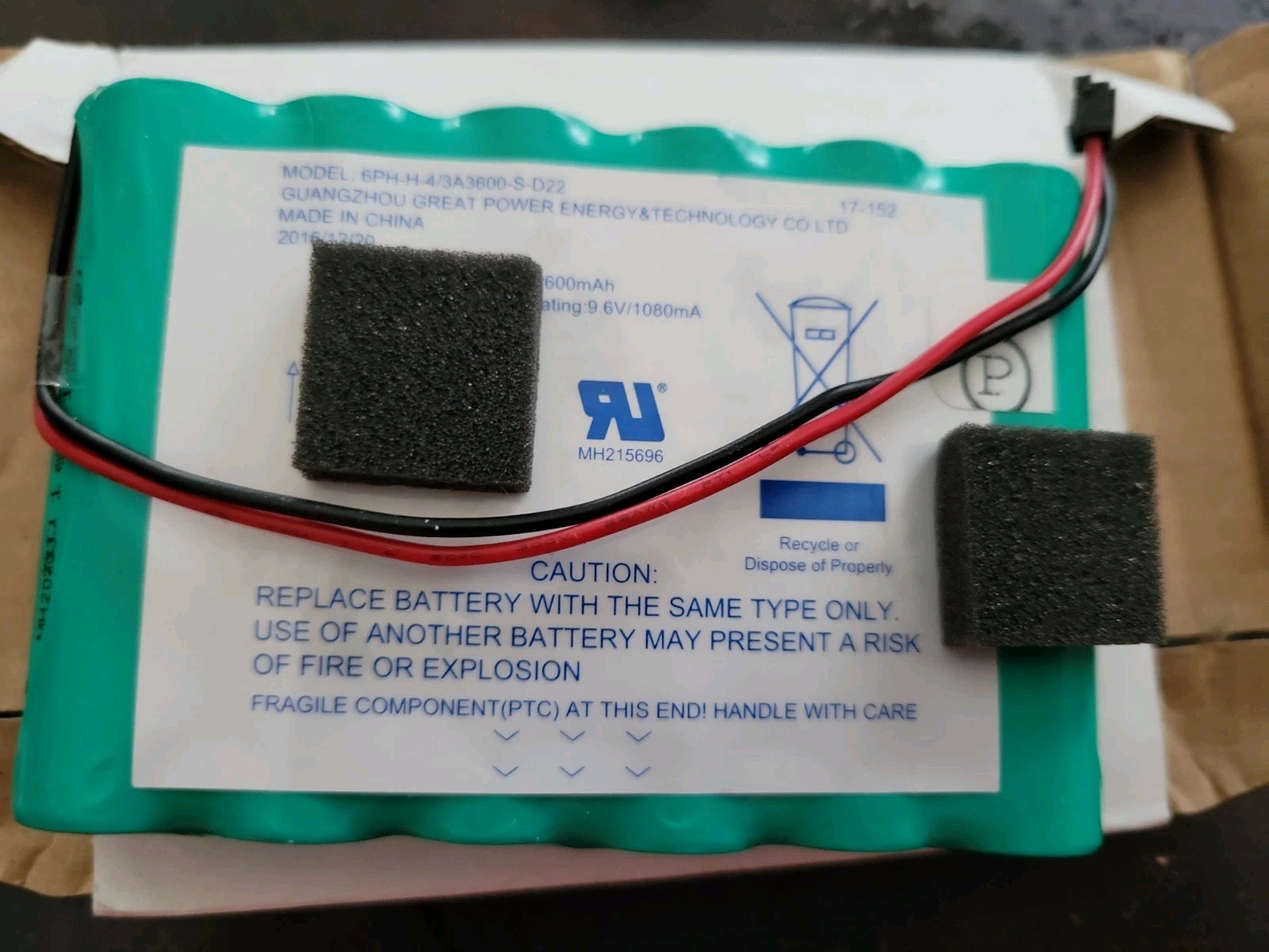 DSC 9057 BATTERY for ADT Alarm Panel 6PH-H-4/3A3600-S-D22 7.2 V 3600mAh