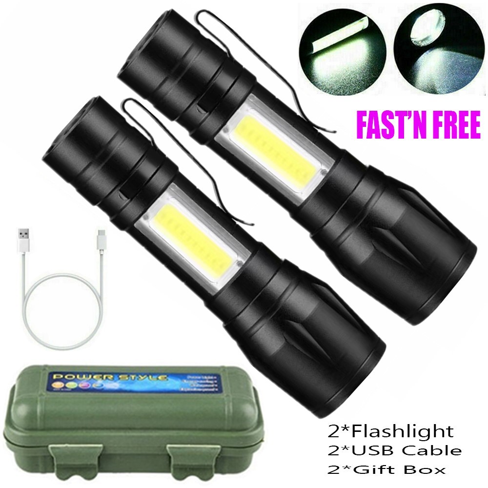 Tactical Flashlight Most Powerful 99000000LM LED Military Torch USB Rechargeable