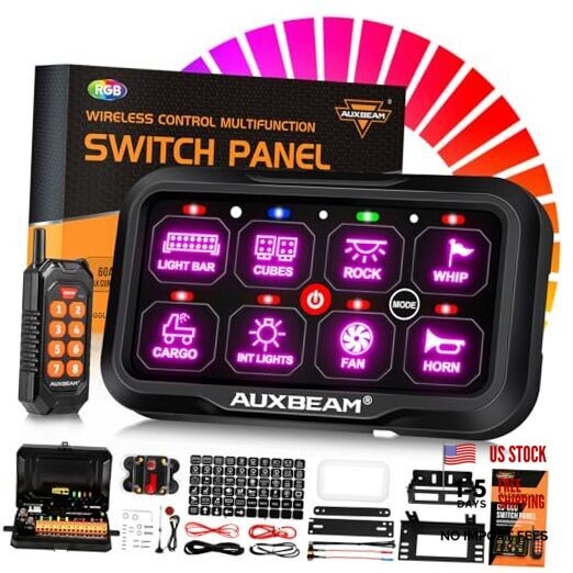 8 Gang Switch Panel RC-800 RGB Wireless RC800-8 Gang With Wireless Remote