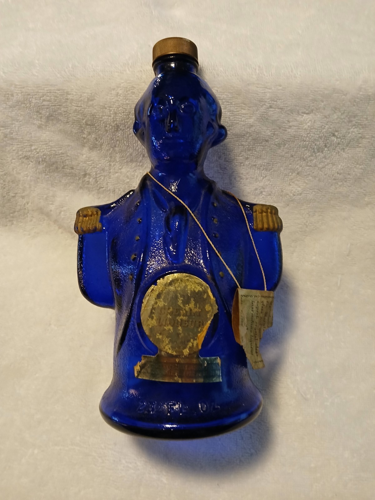 Charles Jacquin Liqueur Bottle, Cobalt Blue Glass, 9.5" X 5", 1976 Bicentennial