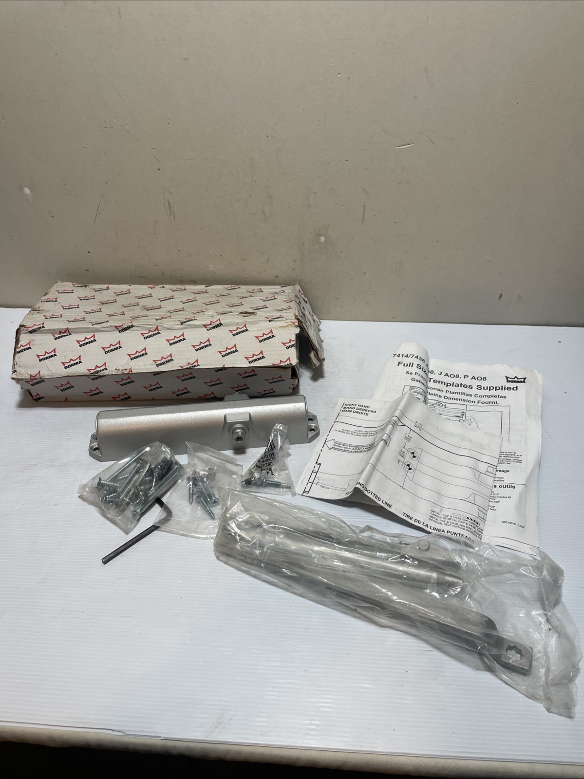 Dorma 7414 A08 689 NEW Opened Box All Accessory Parts Still Sealed Instructions