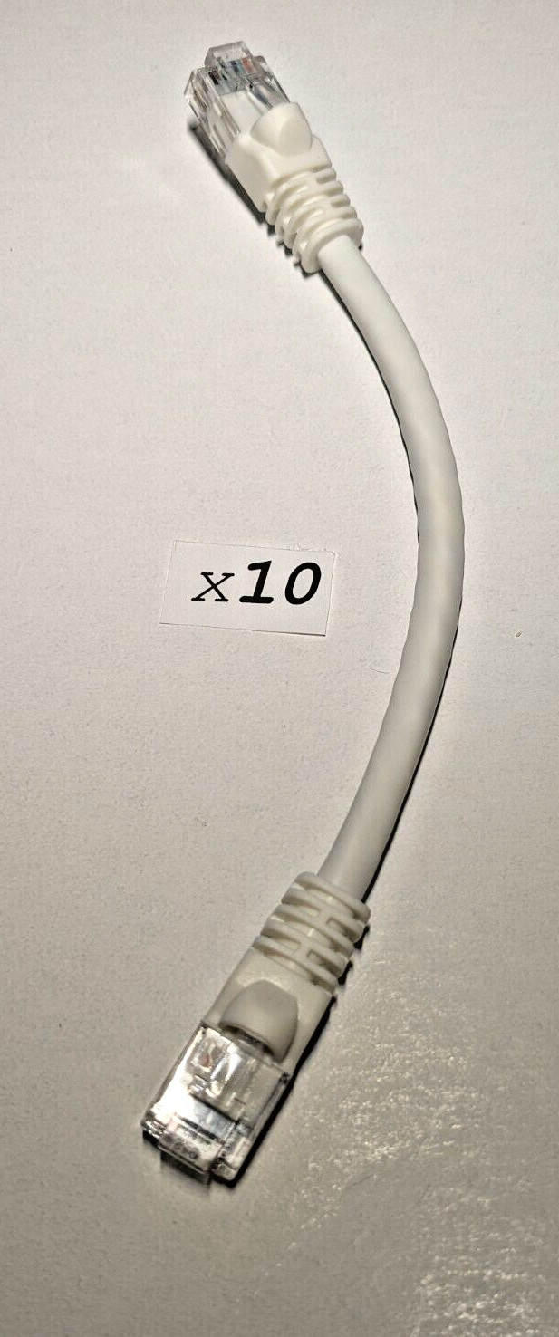 Lot 10 CAT6  Patch Cord 6" inch RJ45 Ethernet LAN Network UTP  550MHz White Cat6