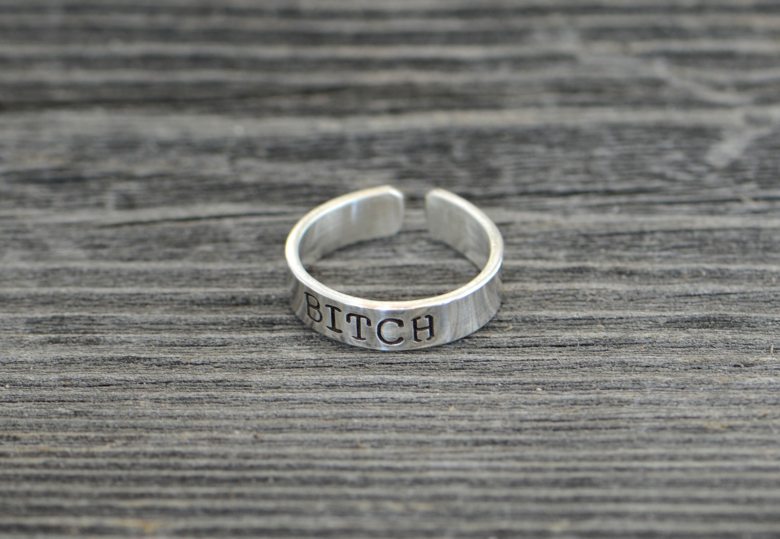 Bitch toe ring midi ring or pinky ring made from sterling silver