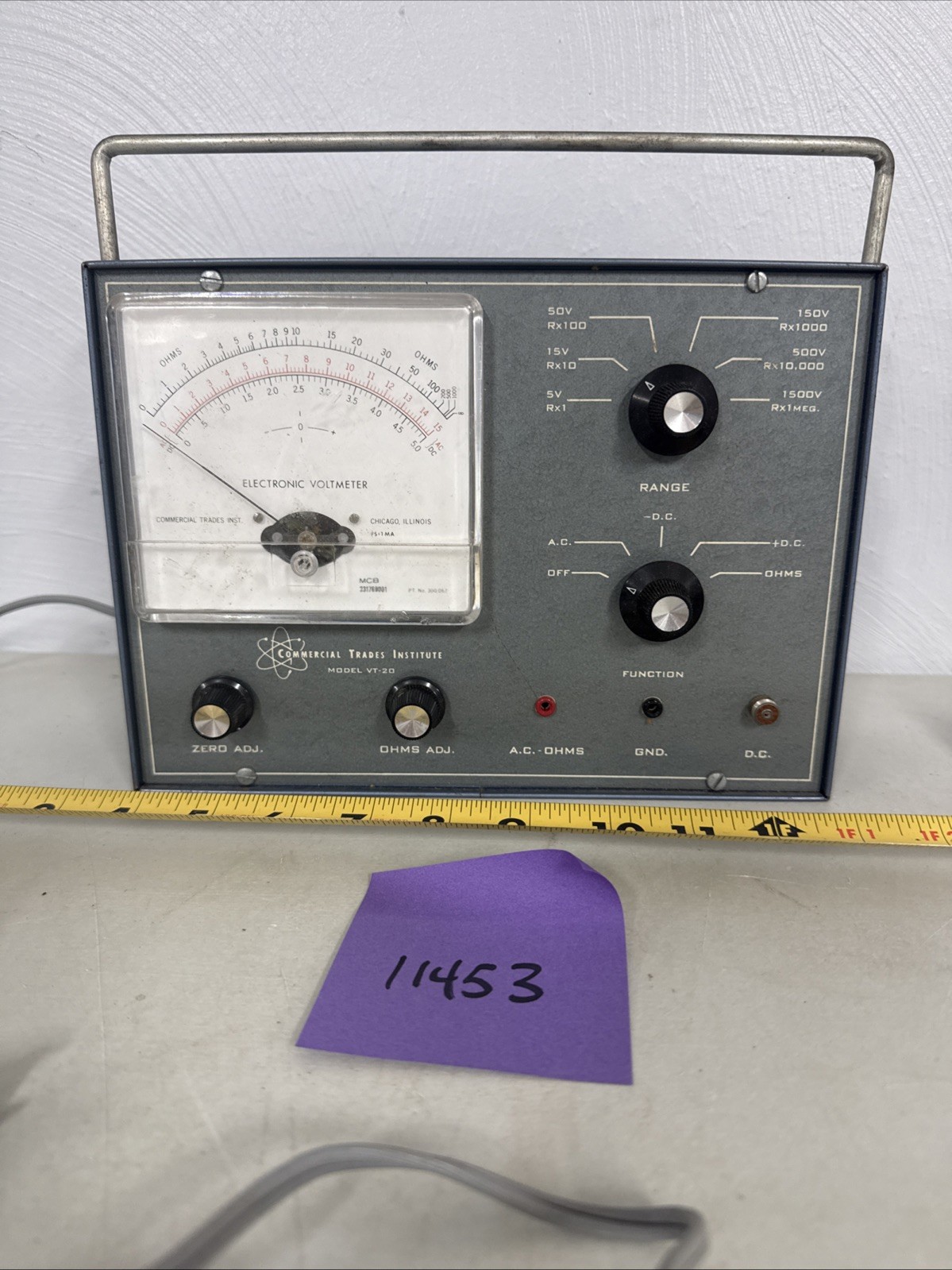 Commercial Trades Institute Model VT-20 Electronic Voltmeter