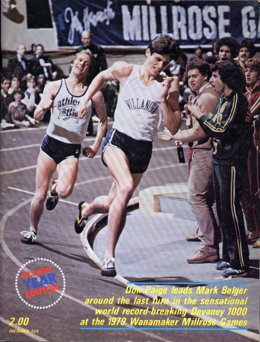 1979 Millrose Games Program Don Paige Program Cover On 12x8in Metal Sign