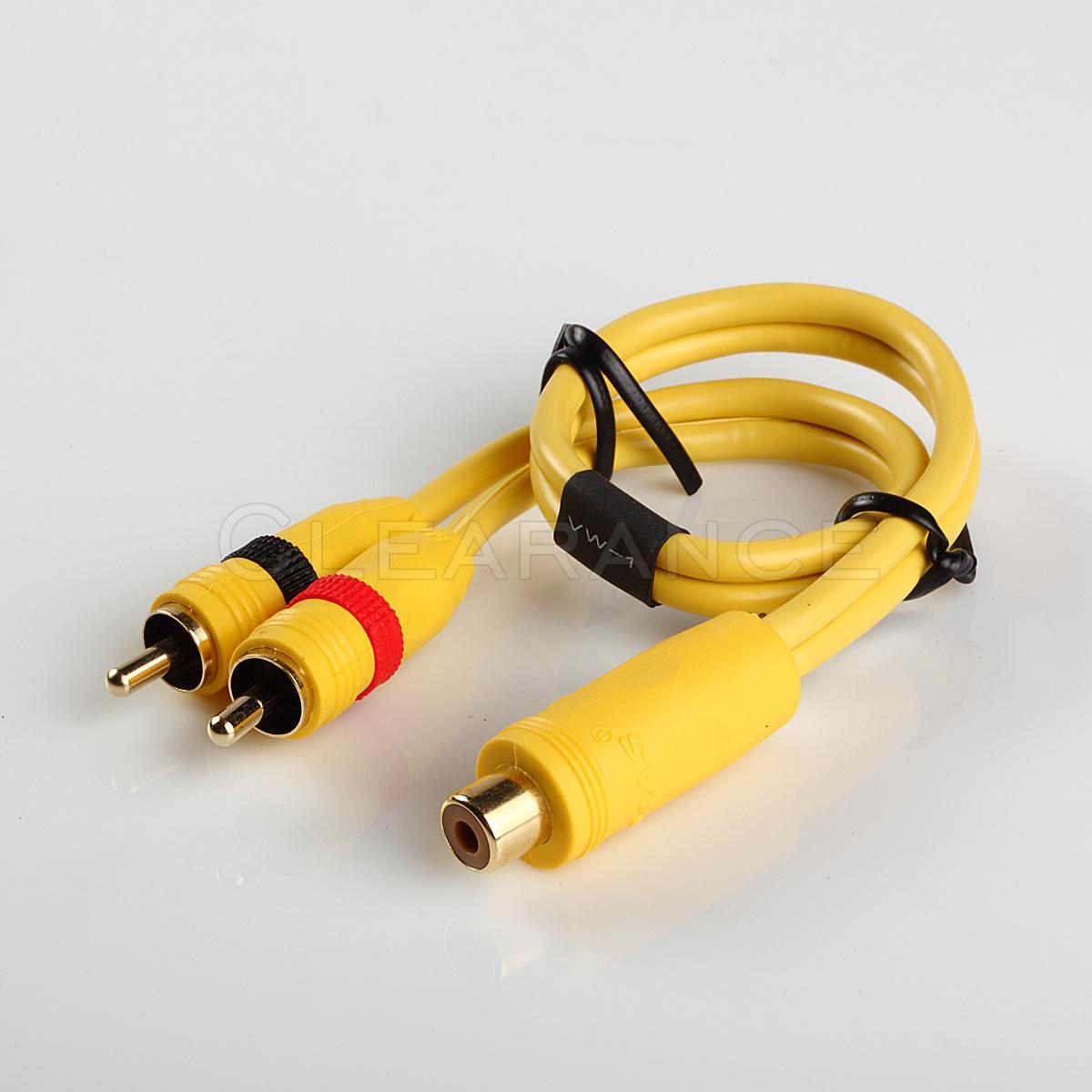 1ft 1' HIGH PERFORMANCE BLANCED CABLE RCA 1 FT Y-ADAPTER 1 FEMALE TO 2 MALE