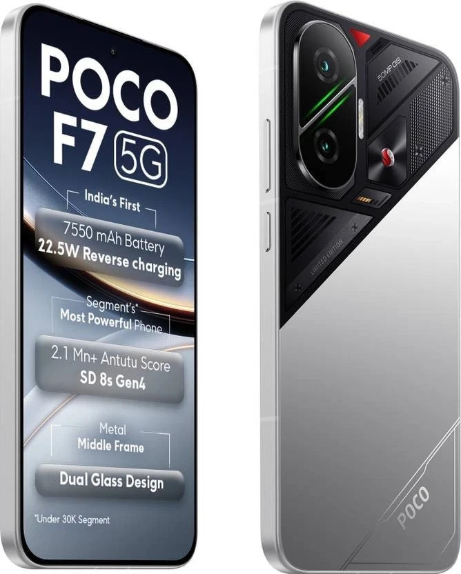 POCO F7 5G (Silver, 256 GB 12 GB ) 8s Gen 4 Processor NFC 6.83" Global Version.