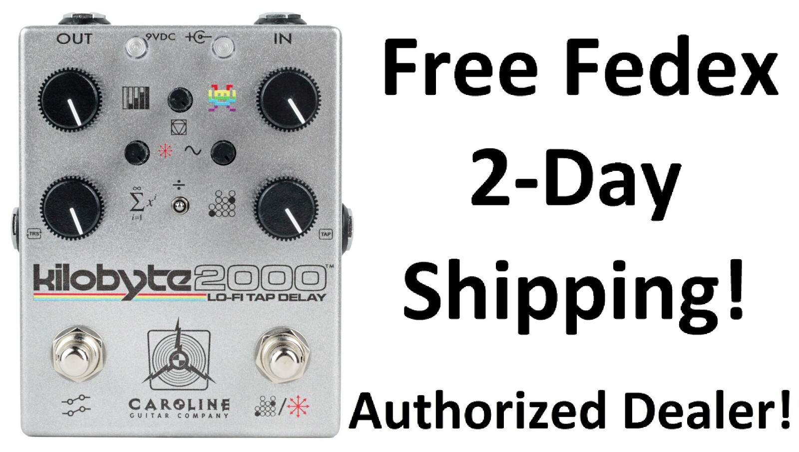 New Caroline Guitar Company Kilobyte 2000 Lo-Fi Tap Delay Guitar Effects Pedal