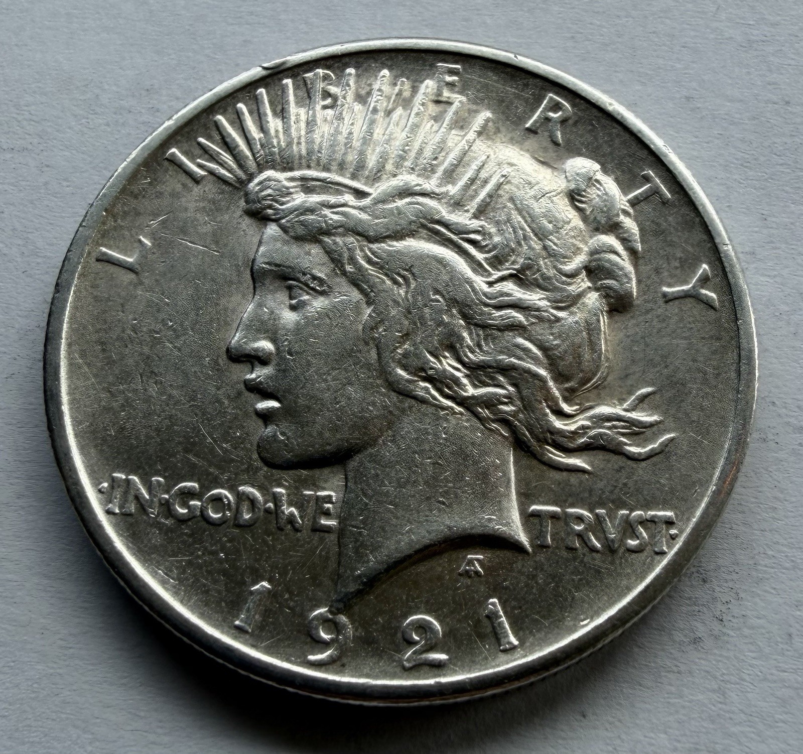 1921-P $1 PEACE SILVER ONE DOLLAR LIGHTLY CLEANED