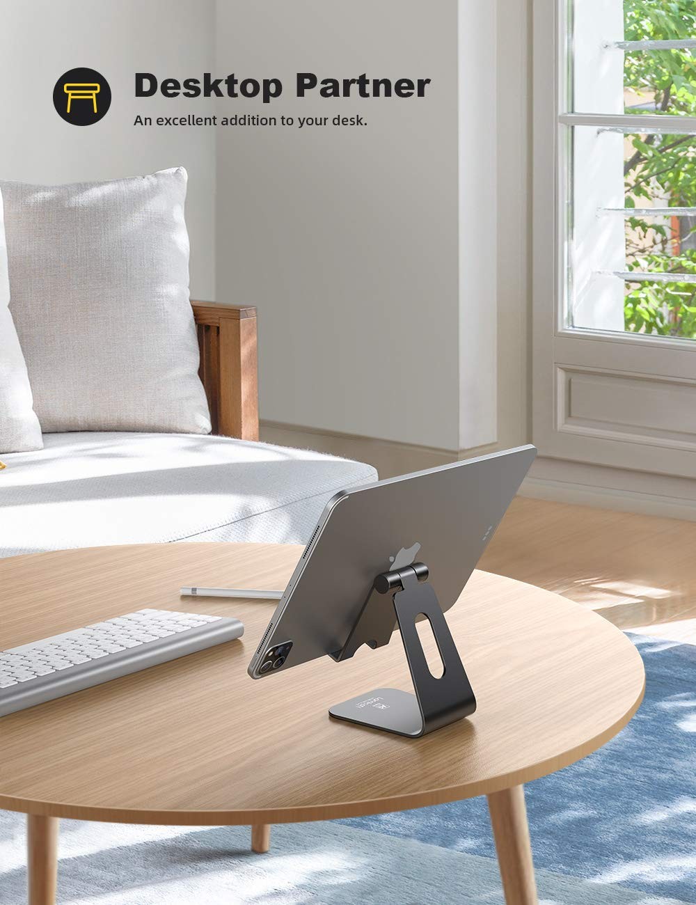 Tablet Stand, Tablet Holder for Desk MultiAngle Adjustable Tablet Desktop Do...