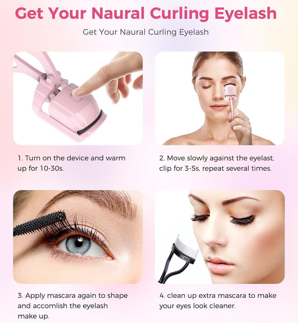 heated electric eyelash curler usb rechargeable!