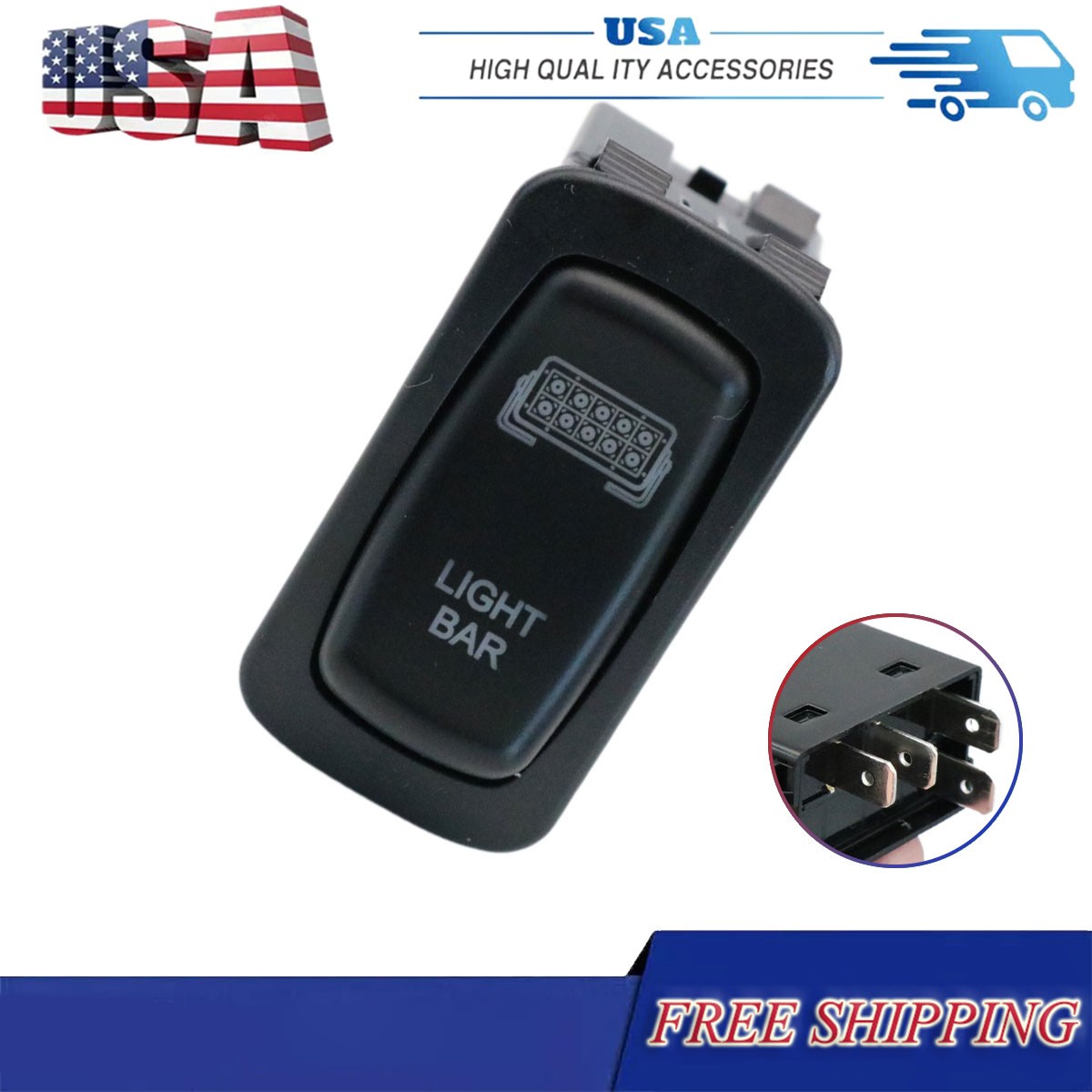 Blue LED On/Off Dash Switch Light Bar For 2018 - 2025 Polaris Ranger XP 1000