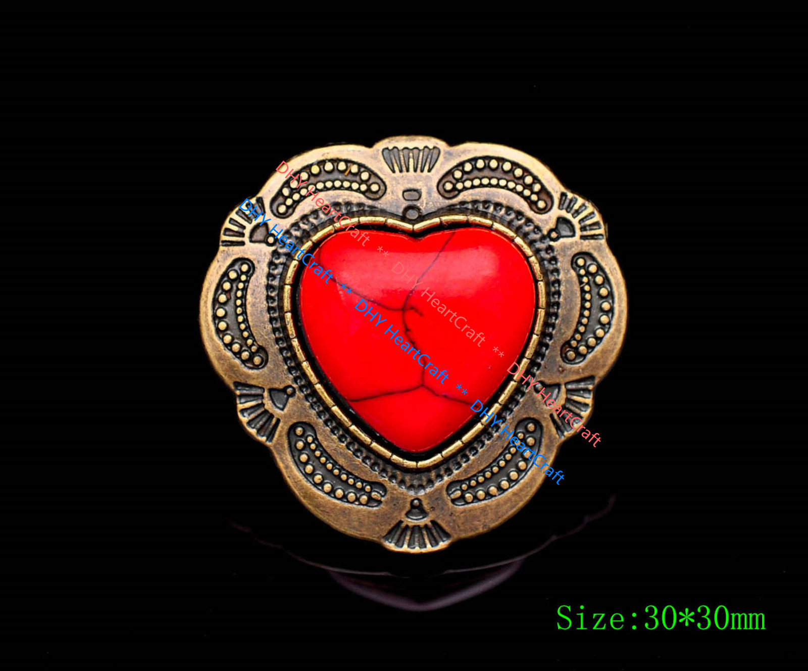 10X Brass Flower Love Heart Turquoise Concho For Belt Leathercraft Bridle Decor