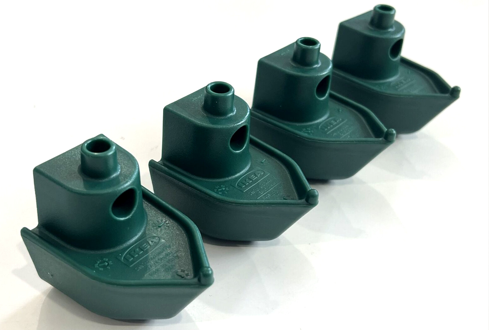 Lot of 4 Ikea Knopare Wall Hook Green Hanger Boat 705.038.37 New