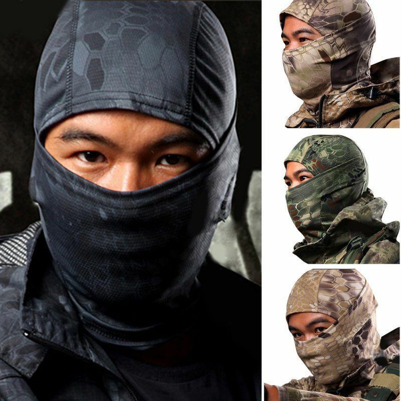 Men's Camo Tactical Military Face Mask Airsoft Balaclava Hat for Outdoor Hunting