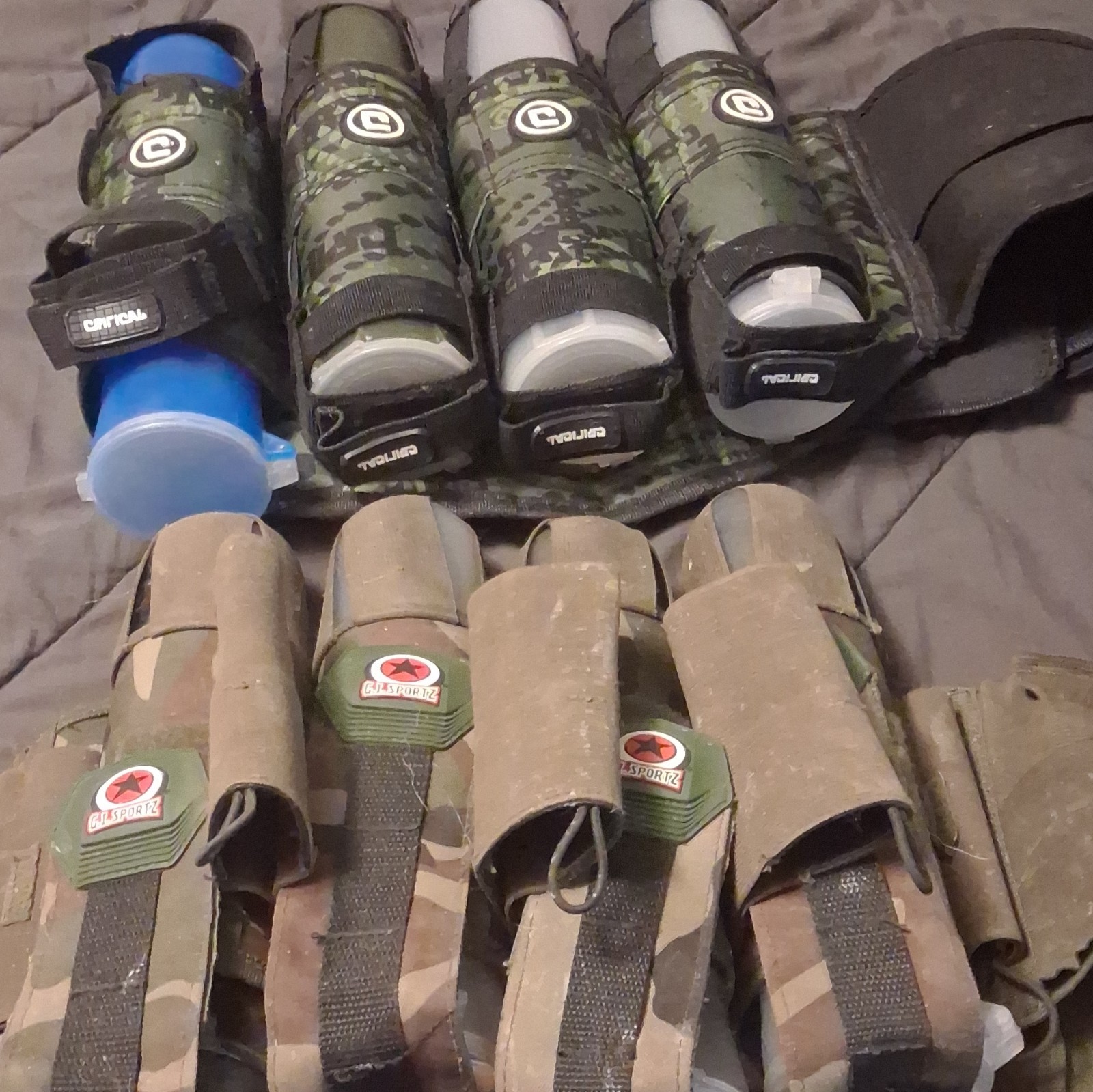 GI Sportz Paintball Pod Harness Pack Lot w/ Camo Pod Holders & Pods