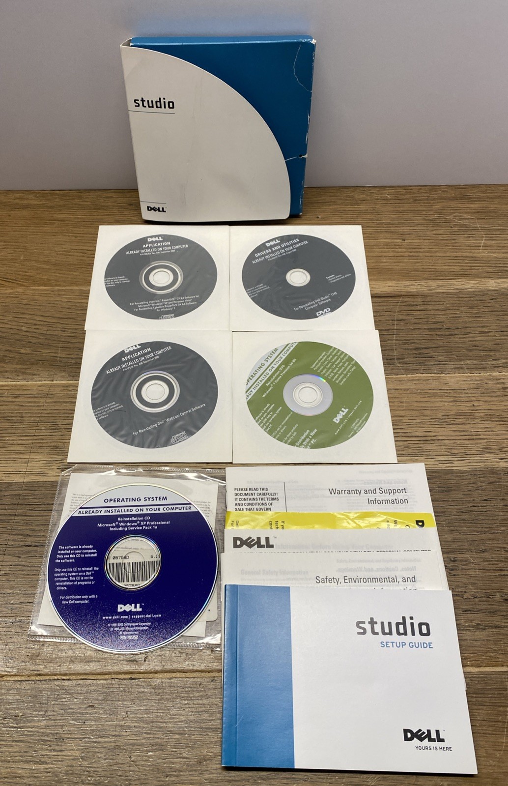 4 Sealed Discs 2009 For Previously Installed Dell Studio + 1 Dell Disc Unsealed