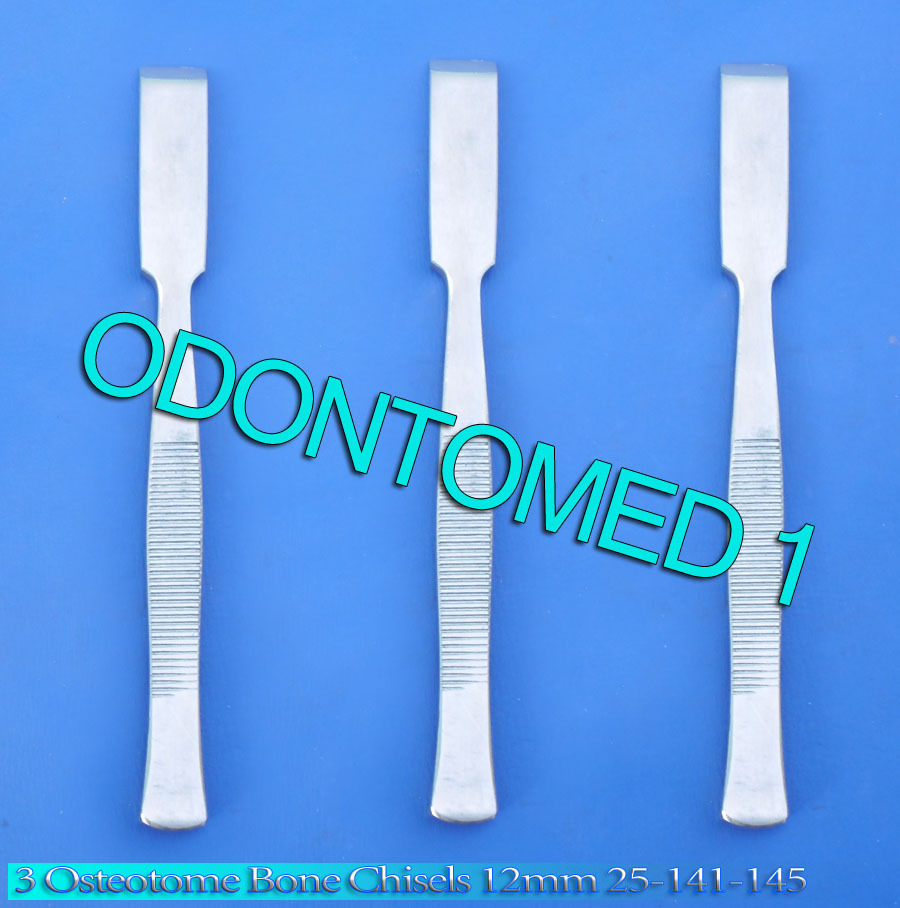 3 Osteotome Bone Chisels 12mm Surgical Orthopedic Instruments 25-141-145