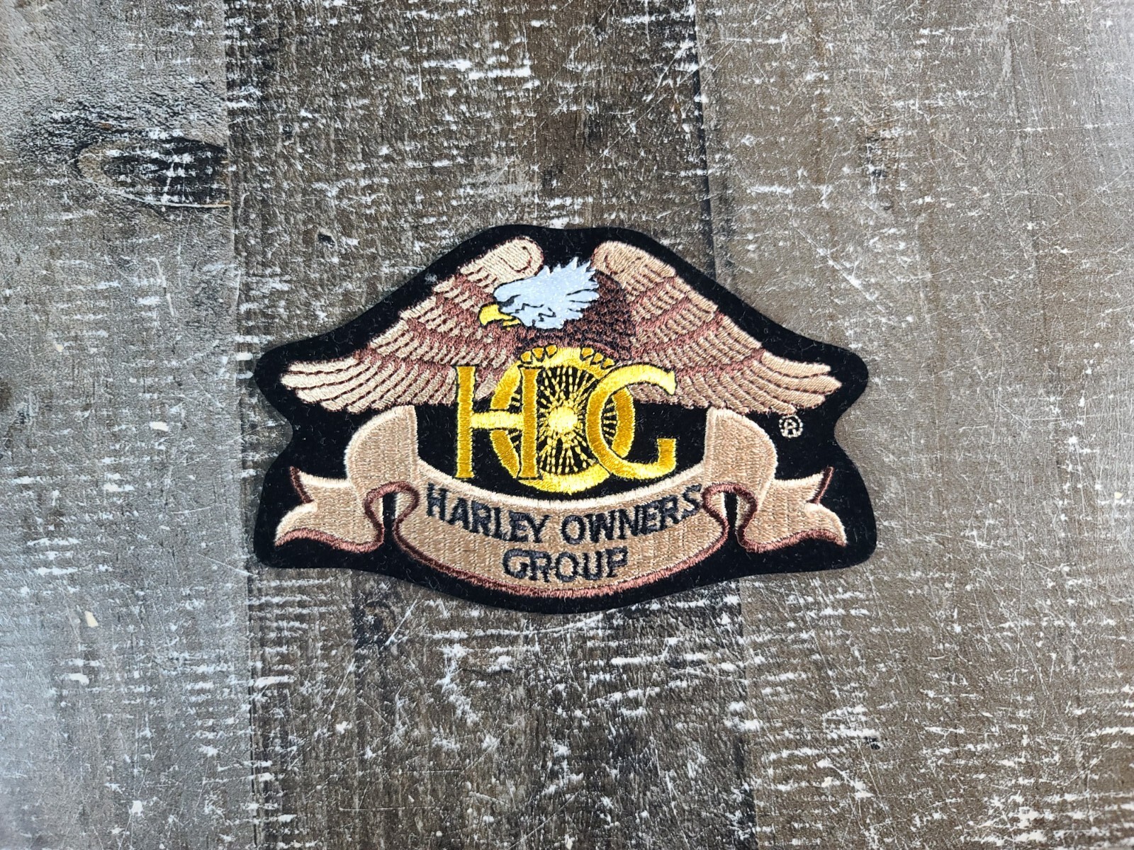 HOG Harley Owners Group Eagle Wings Brown Patch HD Biker Vest Rider Emblem 5x3
