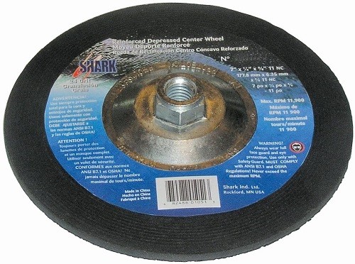 Shark 12750 4.5-Inch by 0.25-Inch by 5/8-11-Inch Hubbed Depressed Center Wheel