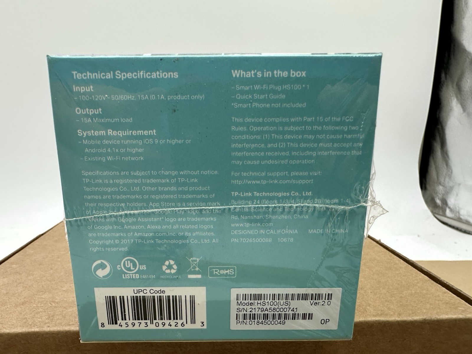 TP-Link HS100 Wi-Fi Smart Plug Kit - Brand New