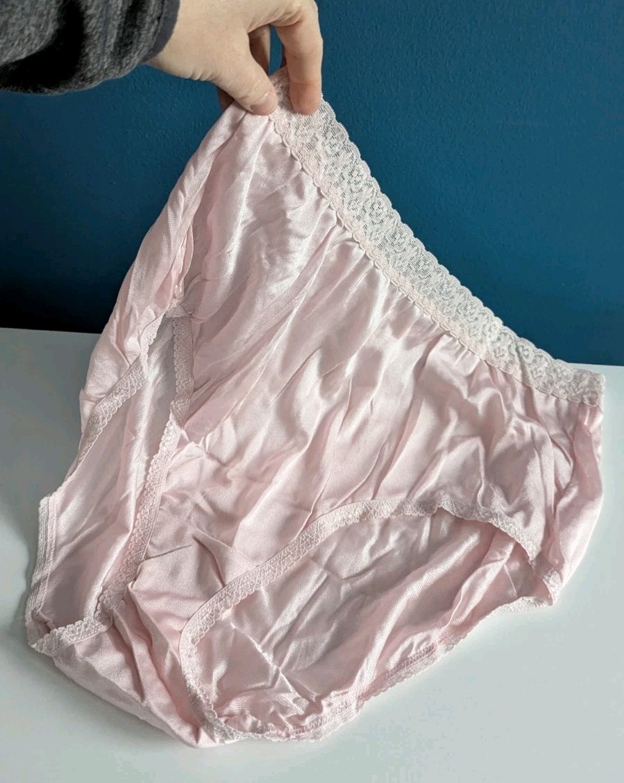 Vtg FTL 100% Nylon Panties Pink NWOT Sz 10 Liquid Satin 1990s Second Skin