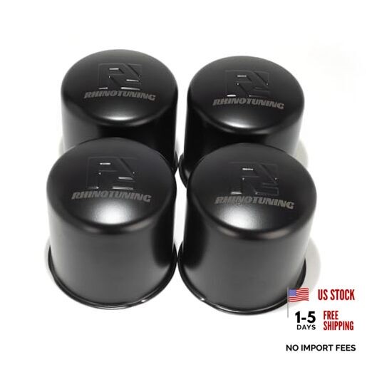 Stainless Steel Push Through Center Caps 4.25" for Trailer Truck Rv Matt Black