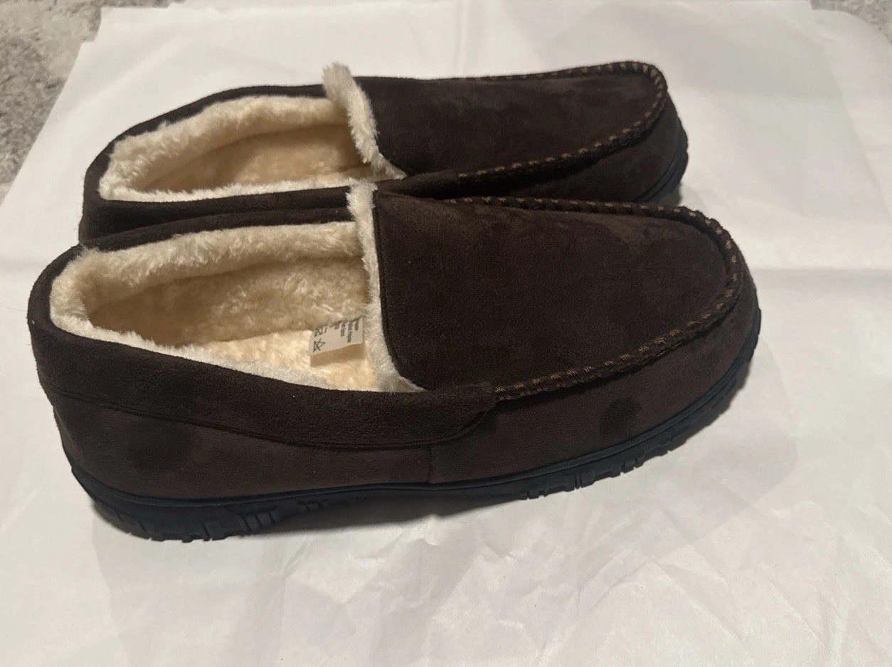 Brown Suede Men's Slippers sizeUS 43(2),45, 46(2), 48 EU NEW