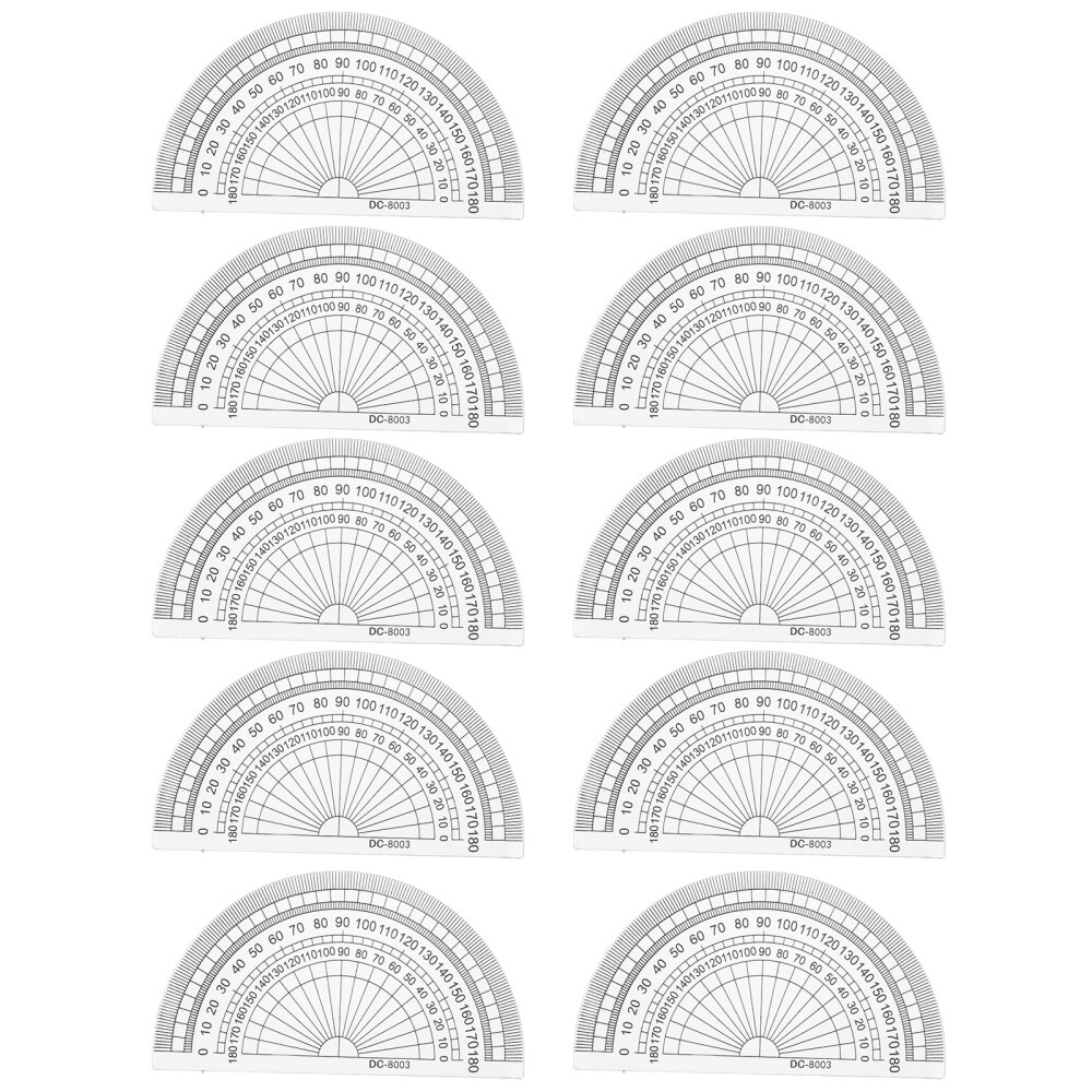 20PCS 4 Inch 10CM Plastic 180 Degrees Protractor for Angle Measurement