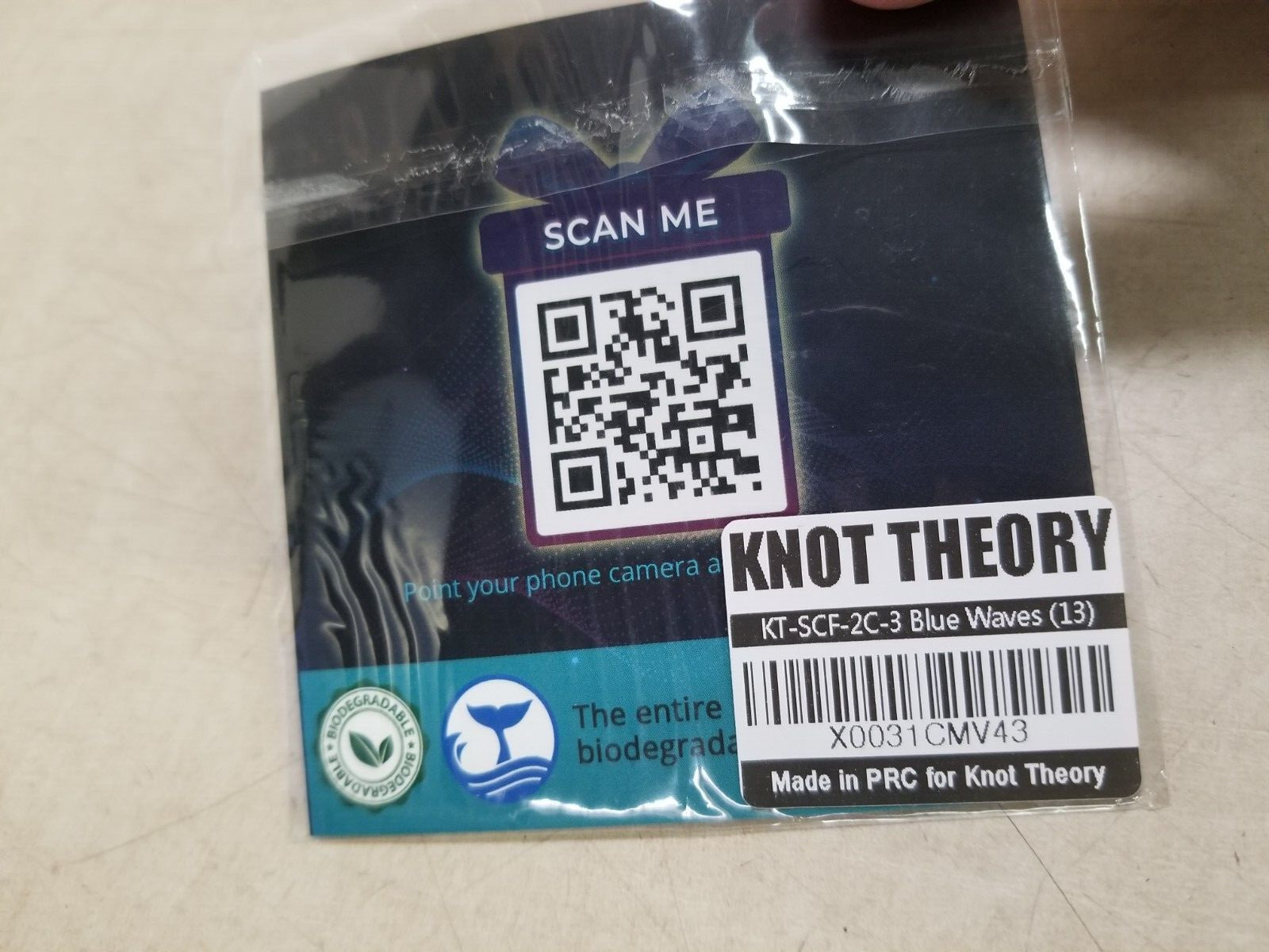 Knot Theory Engraved Silicone Ring - Engraved Waves Blue - Size 13