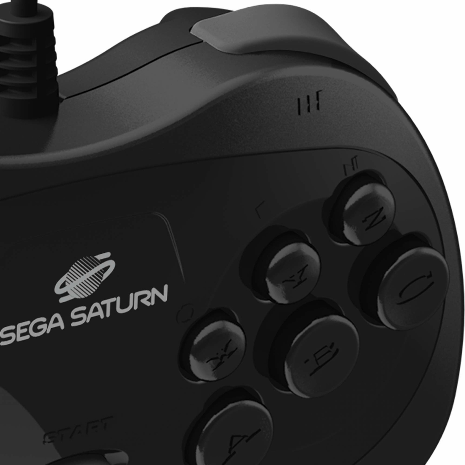 Retro-Bit Official Sega Saturn Controller Pad - Original Port - Black
